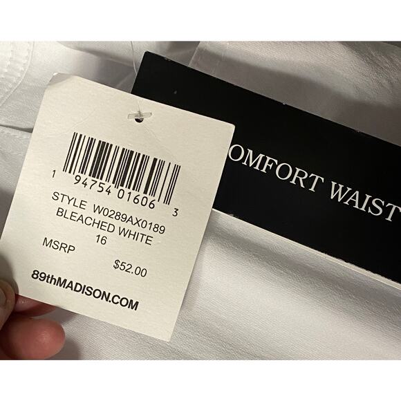 Women's 89th + Madison White Stretch Jeans Size 16 Inseam 29 in NWT - Picture 3 of 15